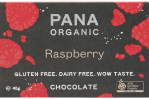 pana organic raspberry 46g bar - front pana organic raspberry 46g bar - front